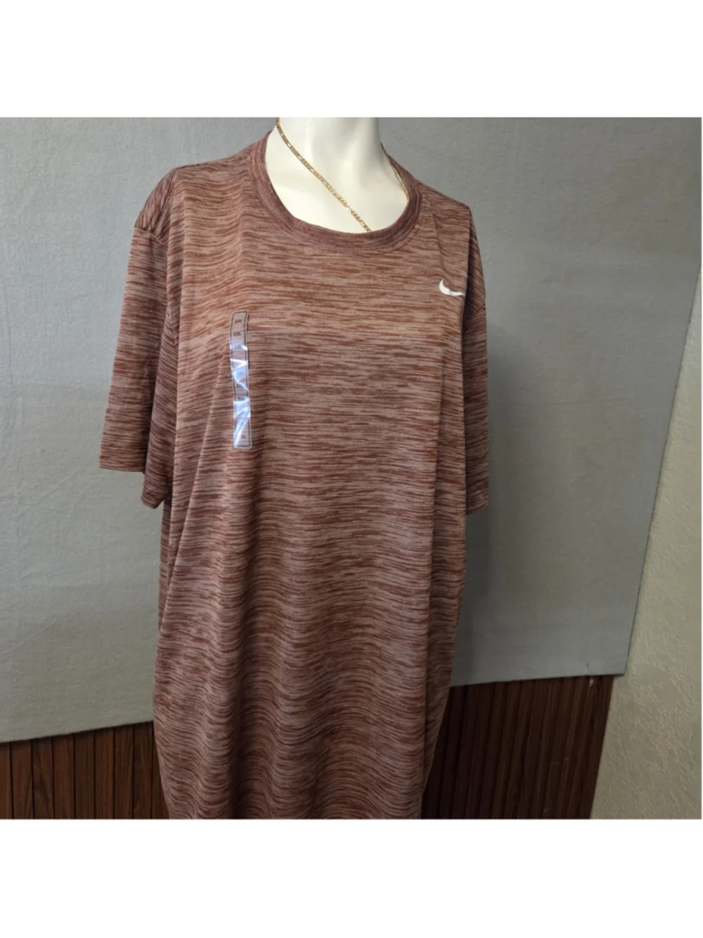 Men's Nike Dri-FIT Short Sleeve Tee XXL Brown White